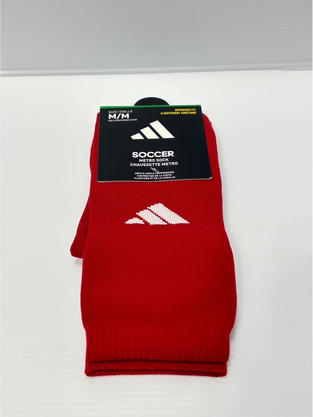 Adidas Soccer Metro Socks Medium Red Arch & Ankle Compression Unisex